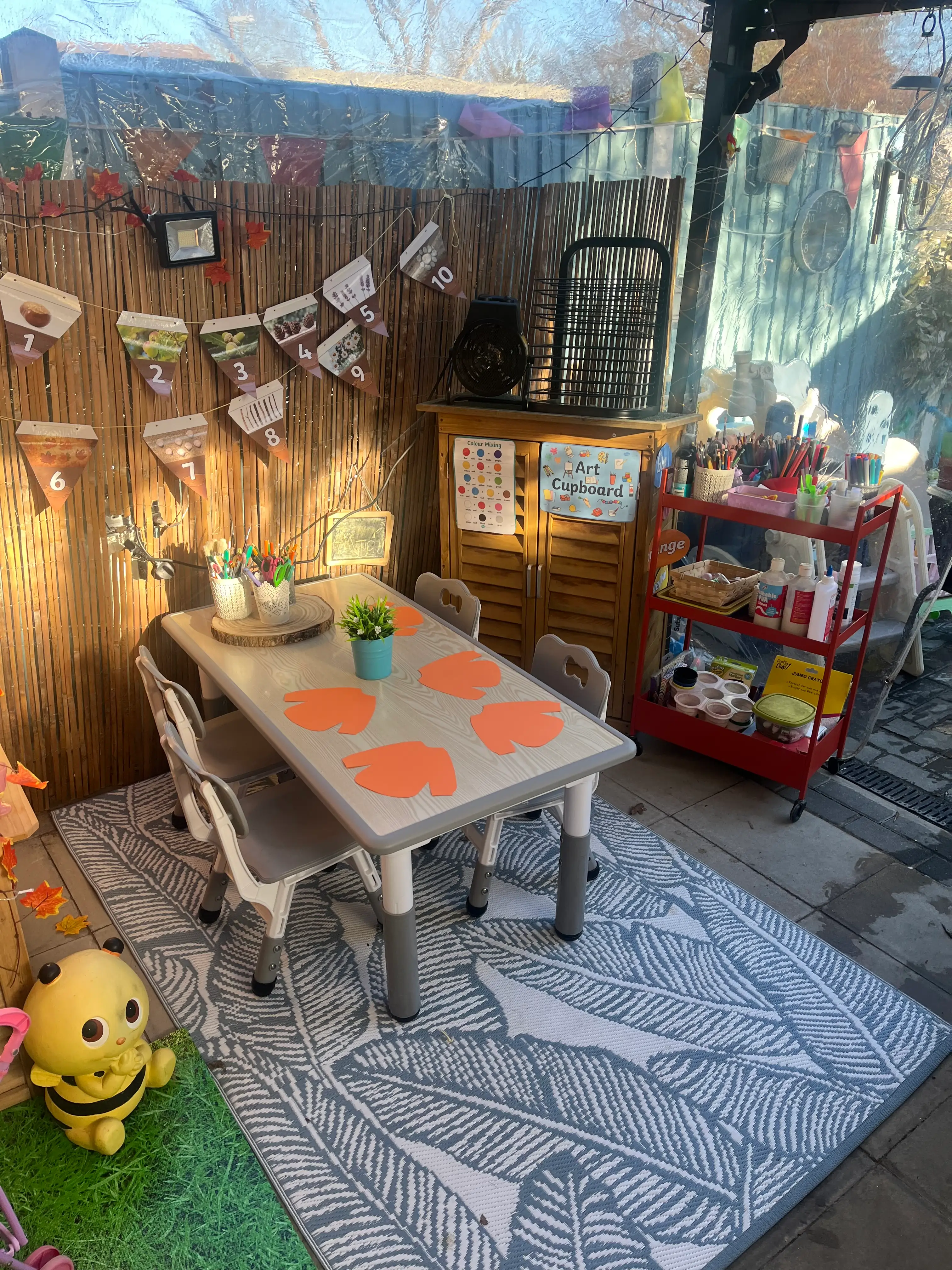 Creative area with art materials