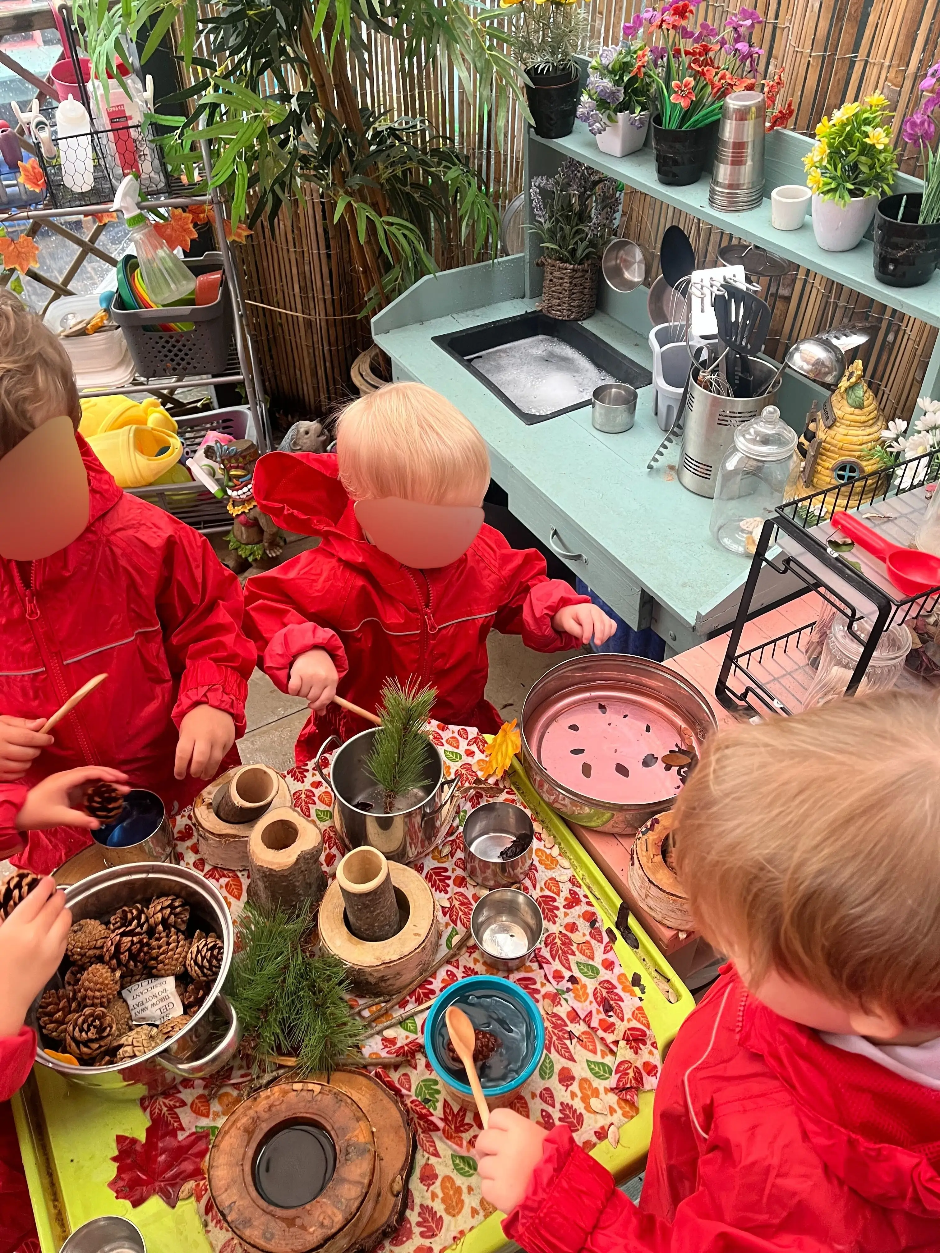 Children making potions in play activity
