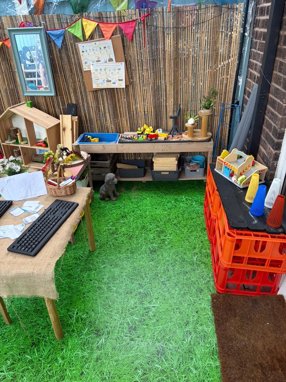 Play area with learning activities